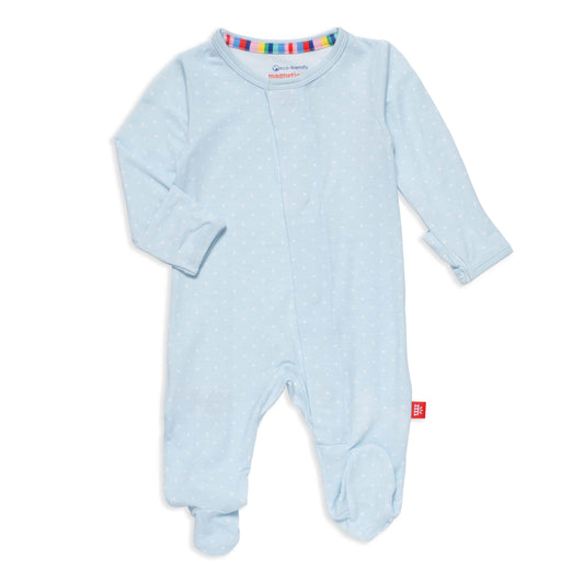 Modal Footie - Pin Dot Blue