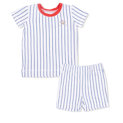 Loungewear Short Set - Baseball Stripe