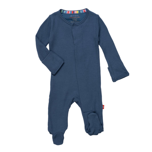 Waffle Footie - Dark Blue