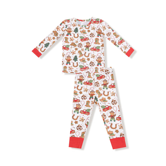 Long Sleeve Loungewear Set - Cowboy Christmas