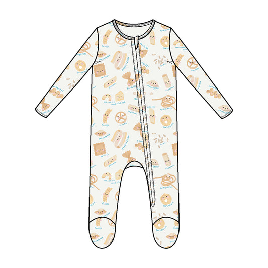 2-Way Zipper Footie - Cute Pasta