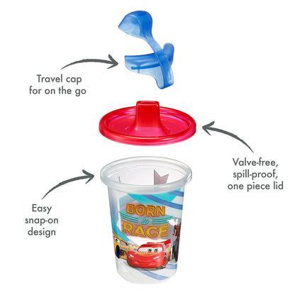Take & Toss Disney/Pixar Cars Sippy Cups with Lids, 10 Oz - 3 Pack
