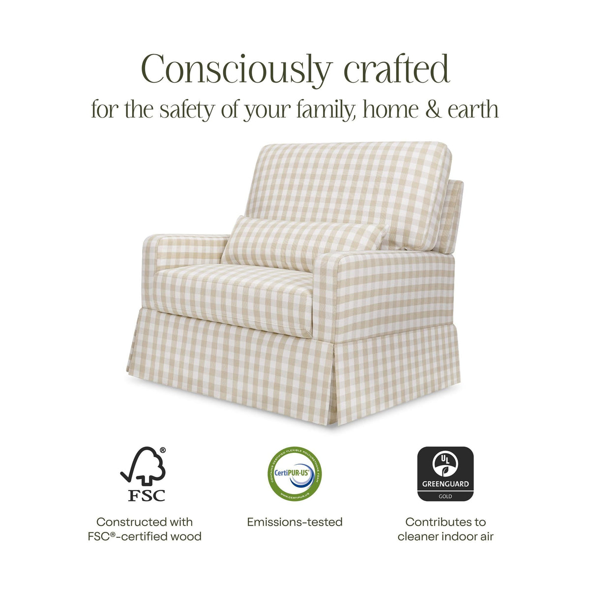 Namesake Crawford Pillowback Chair and a Half Comfort Swivel Glider