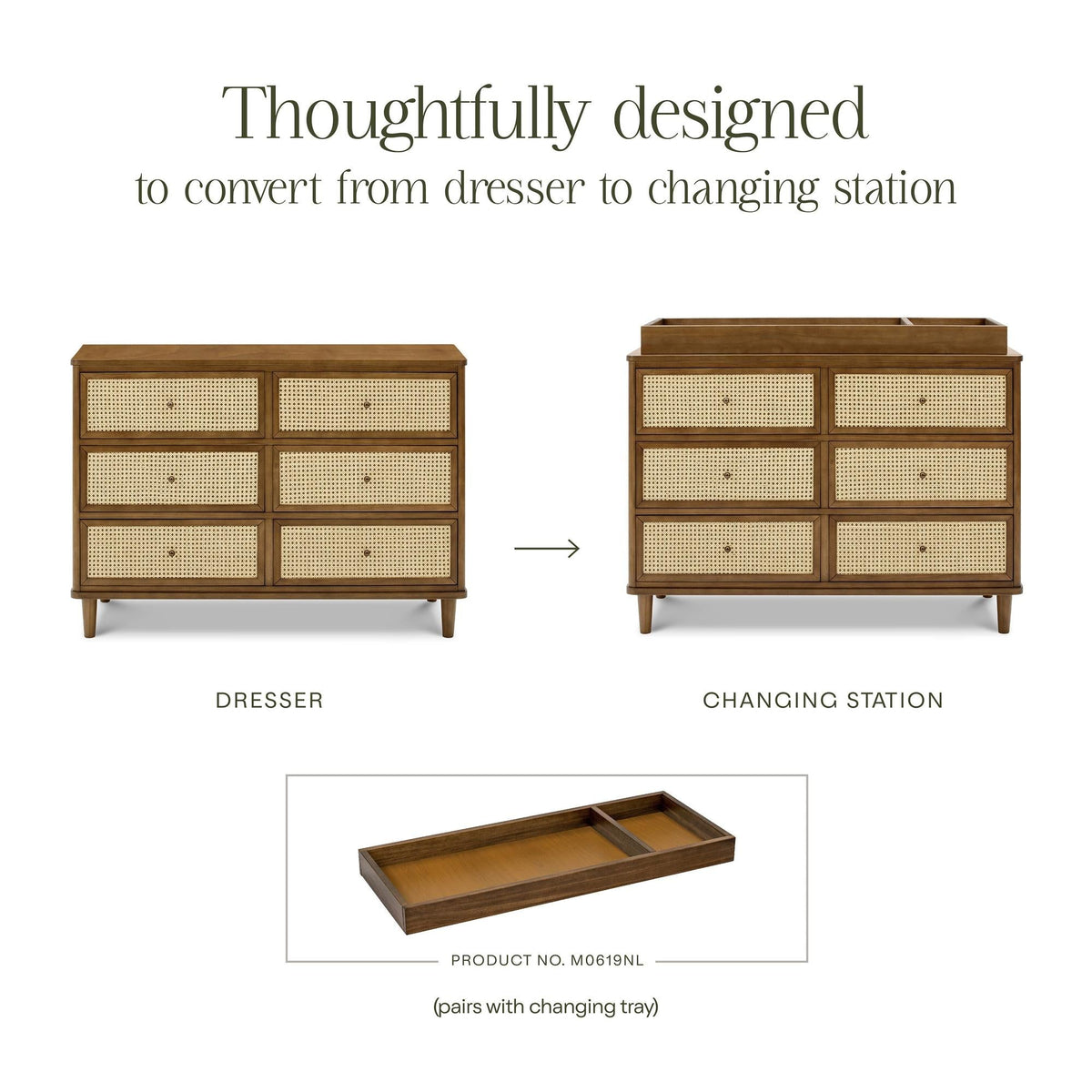 Namesake Marin with Cane 6-Drawer Dresser