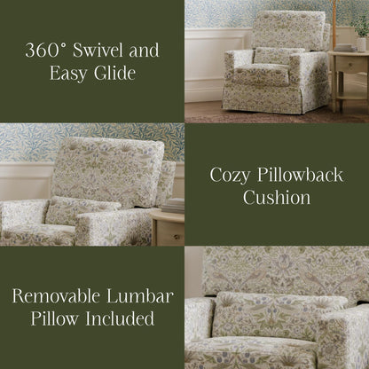 Morris & Co. x Namesake Crawford Pillowback Comfort Swivel Glider