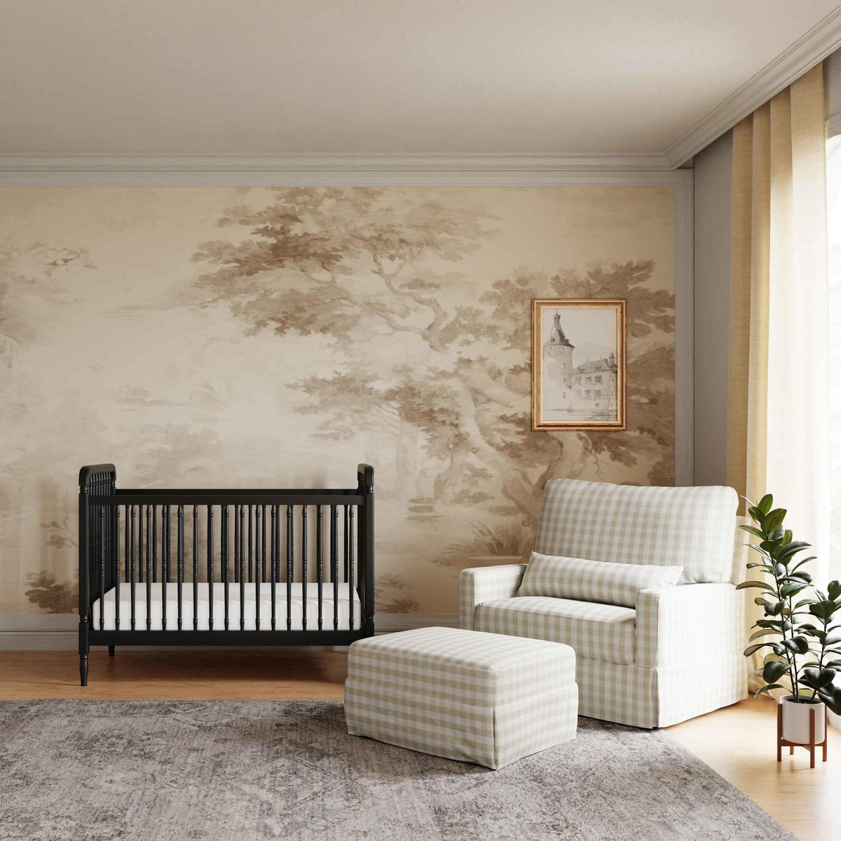 Namesake Crawford Pillowback Chair and a Half Comfort Swivel Glider