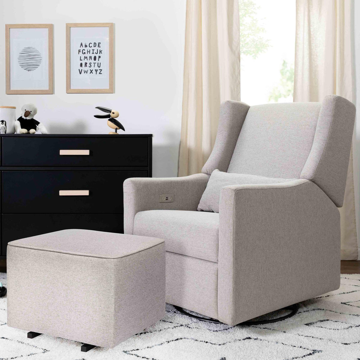 Babyletto Kiwi Electronic Recliner and Swivel Glider with USB port