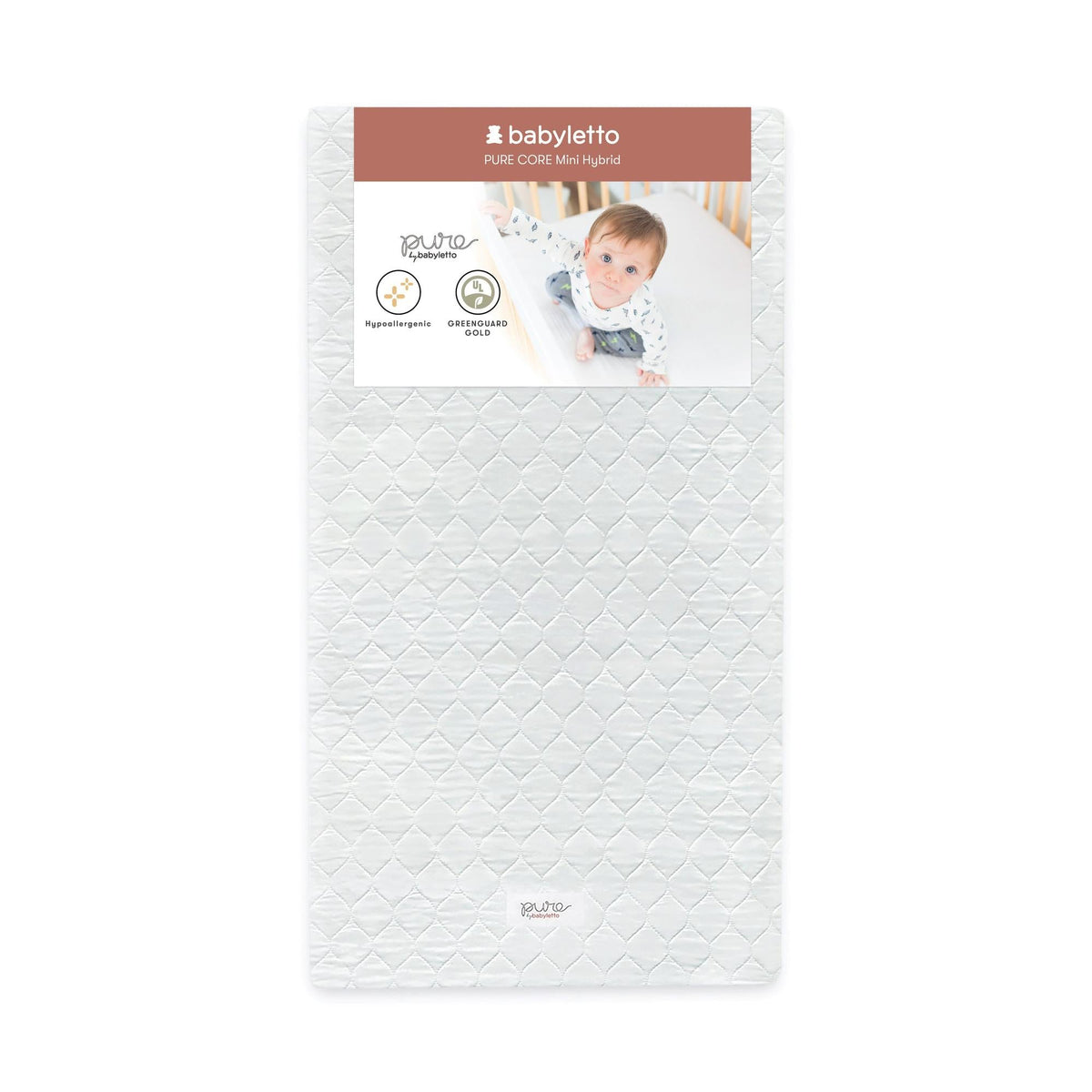 M5346C,Babyletto,Pure Core Non-Toxic Mini Crib Mattress with Hybrid Cover
