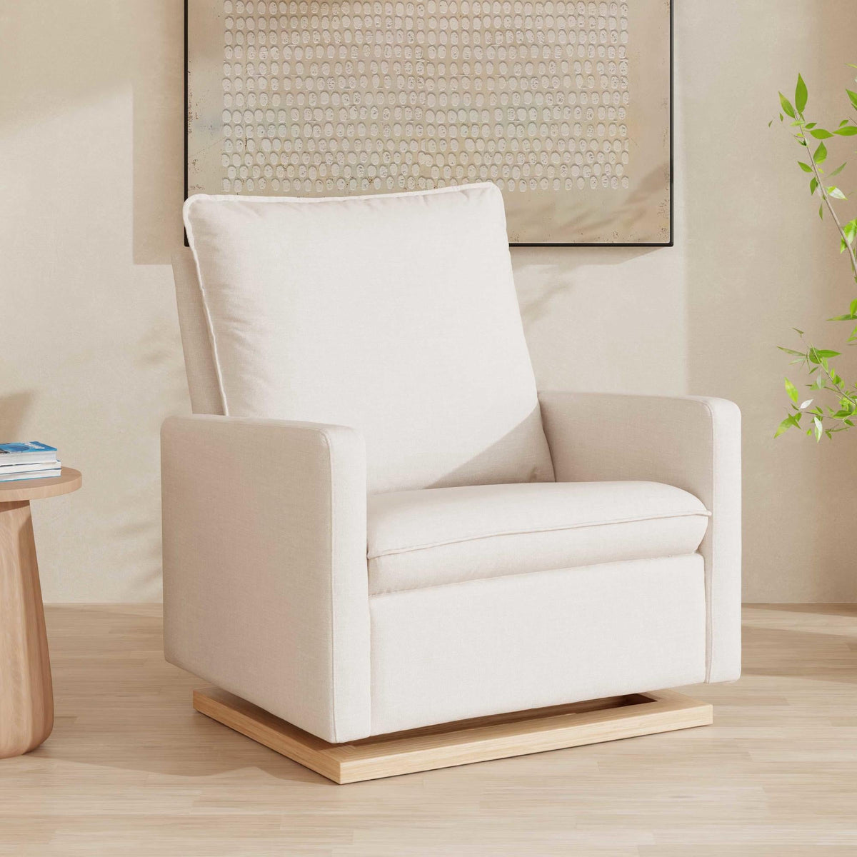 Babyletto Cali Pillowback Chair and a Half Glider in Eco-Performance Fabric | Water Repellent & Stain Resistant