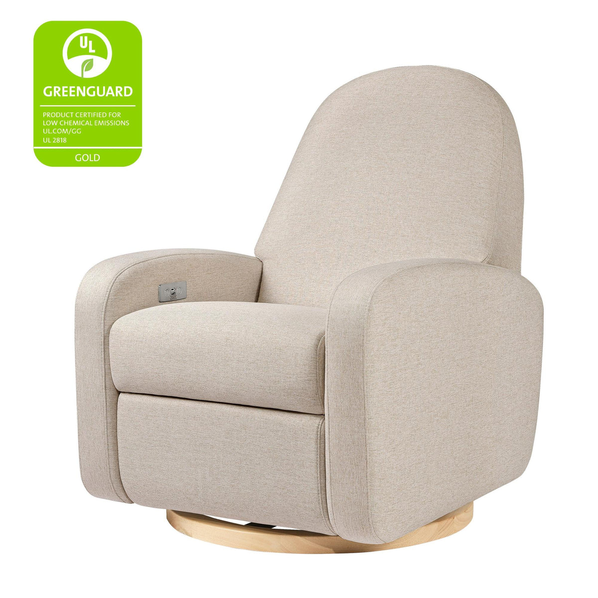 Babyletto Nami Electronic Recliner and Swivel Glider Recliner with USB port