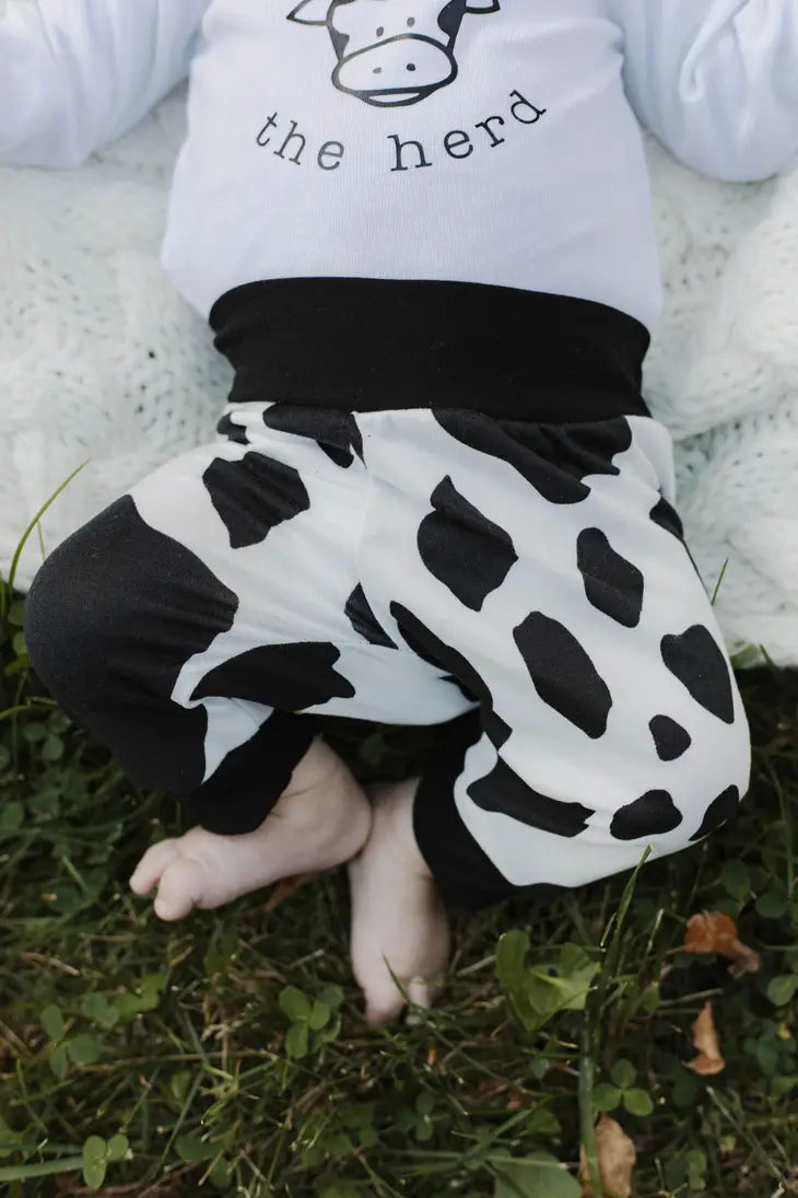 Black Cow Print • Infant/Toddler Joggers