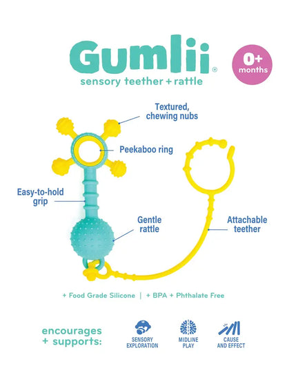 Gumlii Sensory Teether + Rattle