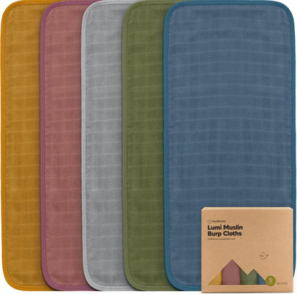 KeaBabies Lumi Muslin Burp Cloths