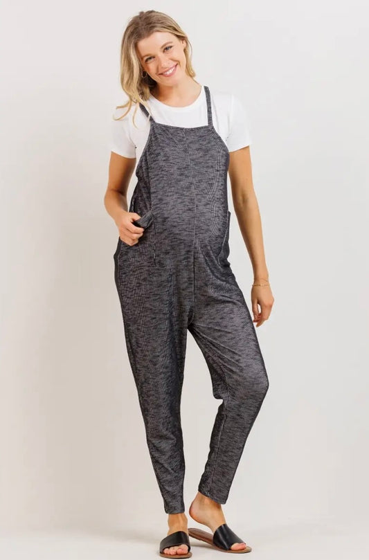 Two Tone Loose Fit Maternity Jumpsuit