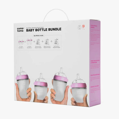 Comotomo Baby Bottle Bundle- Pink