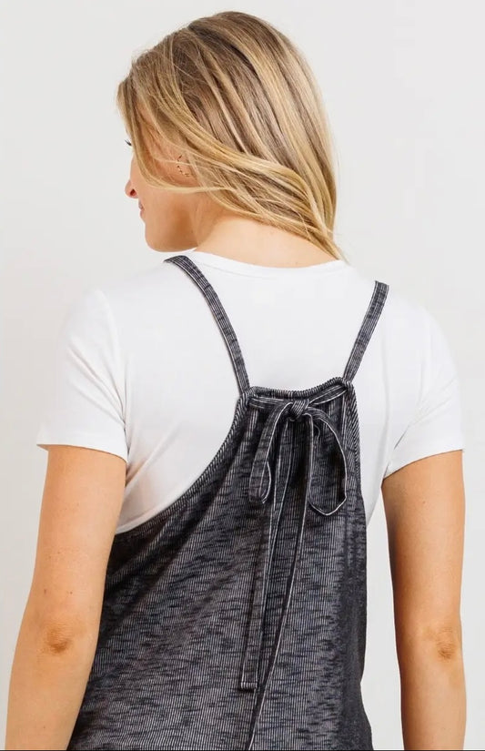 Two Tone Loose Fit Maternity Jumpsuit
