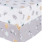Safari Scribble 2-Pack Microfiber Fitted Crib Sheets Set by Sammy & Lou