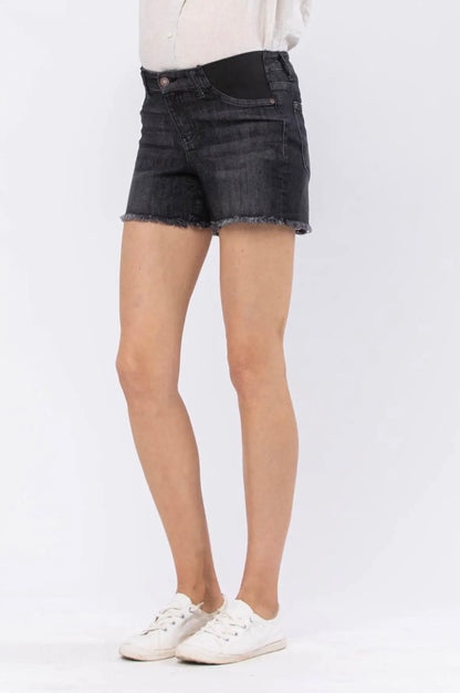 Mid-Rise Maternity Cut-Off Denim Shorts