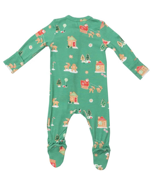 Angel Deer Holiday Zipper Footie