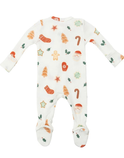 Holiday Zipper Footie Thermal - Cookies