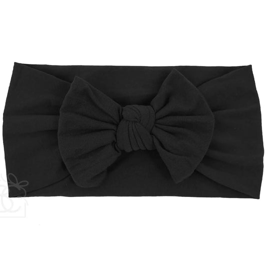 Wide Pantyhose Headband With Knot Bow