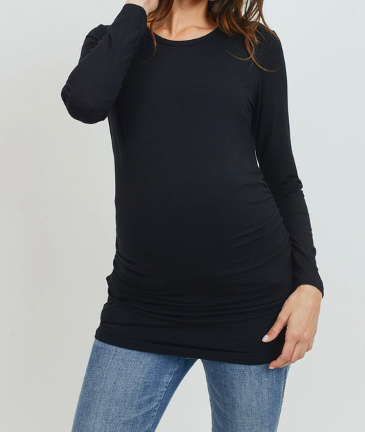Maternity Modal Jersey Round Neck Long Sleeve Top