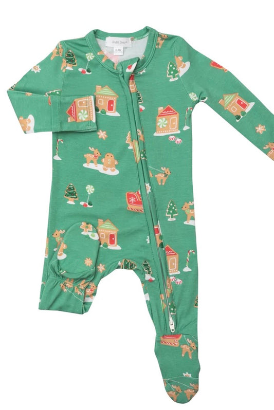 Angel Deer Holiday Zipper Footie
