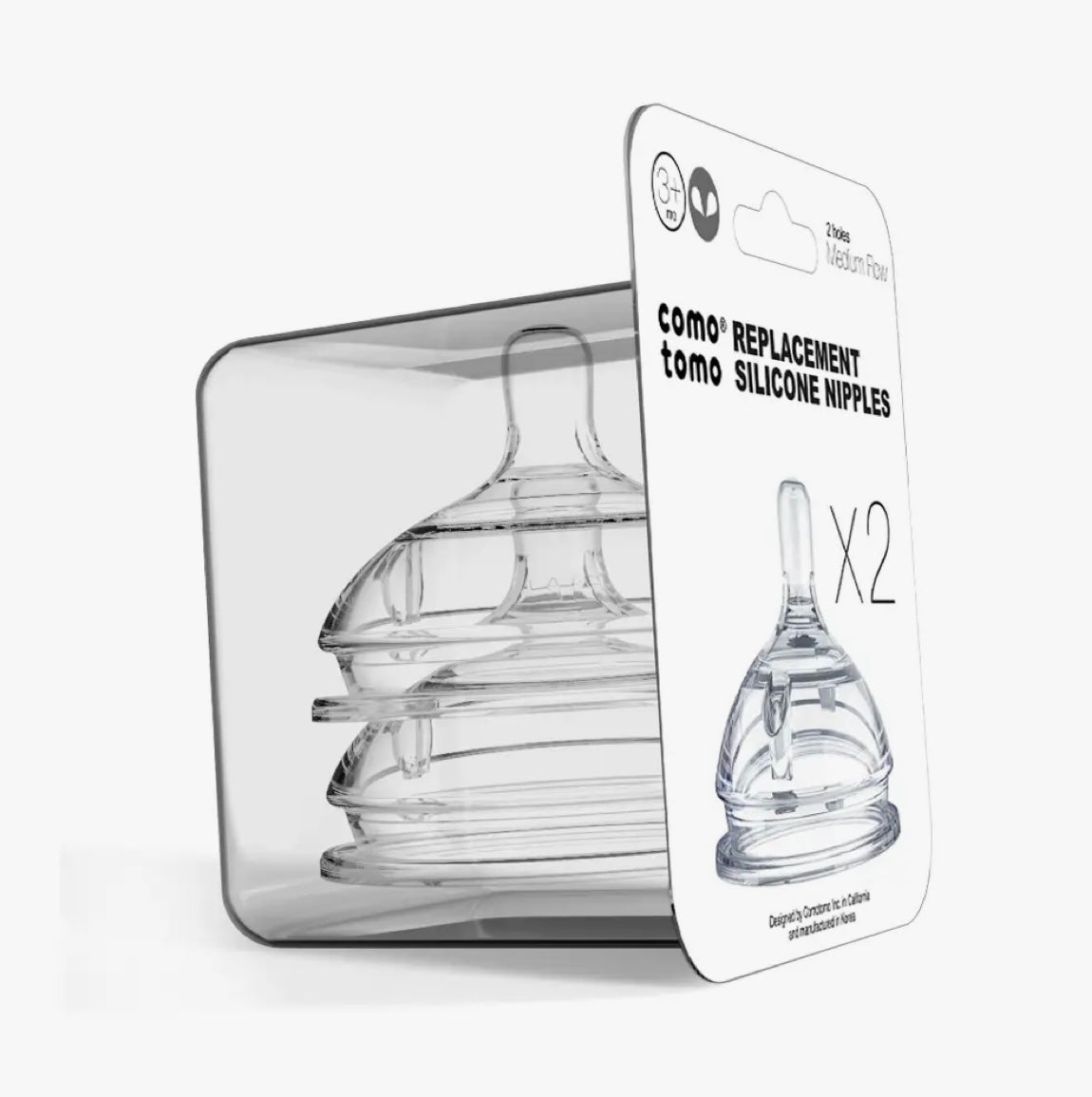 Comotomo Baby Bottle Silicone Replacement Nipples (2 pack)