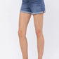 Mid-Rise Maternity Cuffed Denim Shorts